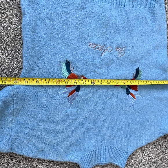 Code X Mode Light Blue High Neck Birds Embroidery Full Sleeve Scallop Sweater S - Picture 6 of 8